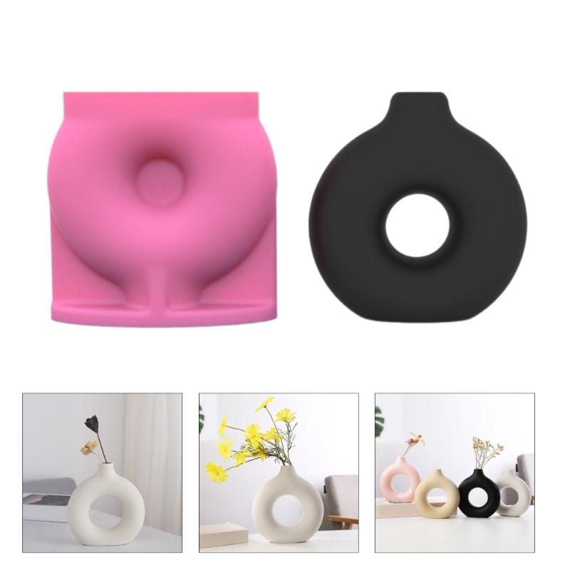 Moldes de vasos de silicone Moldes de recipientes de flores da moda Moldes exclusivos de potes de joias Moldes de silicone para artesanato feito à mão