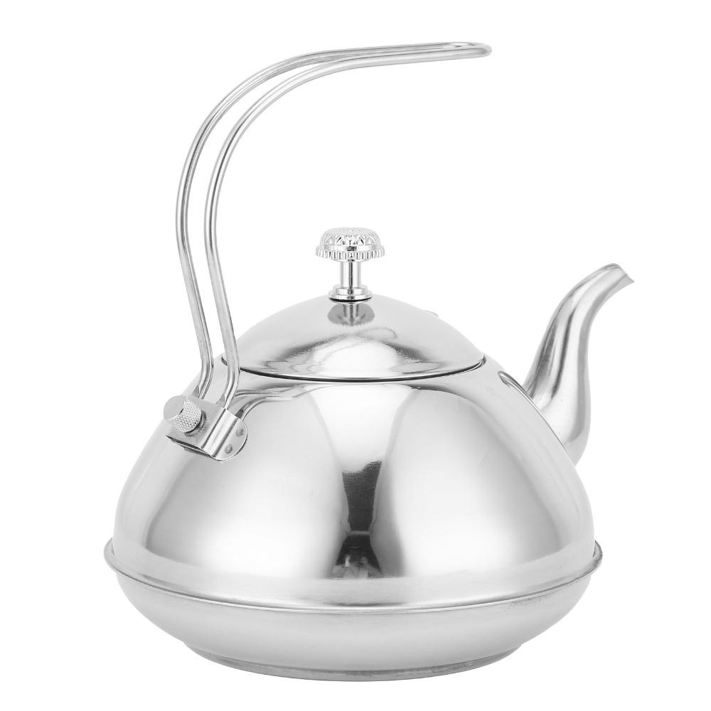 Thickened Design Stainless Steel Teapot Large Capacity Tea Pot Stovetop Kettle  For Loose Tea