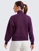 CRZ YOGA Long Sleeve Hoodie with Casual Sportswear with Plum Size XL Women's Loose-Fit Half-Zip, Pockets, SoftAura, Magenta,