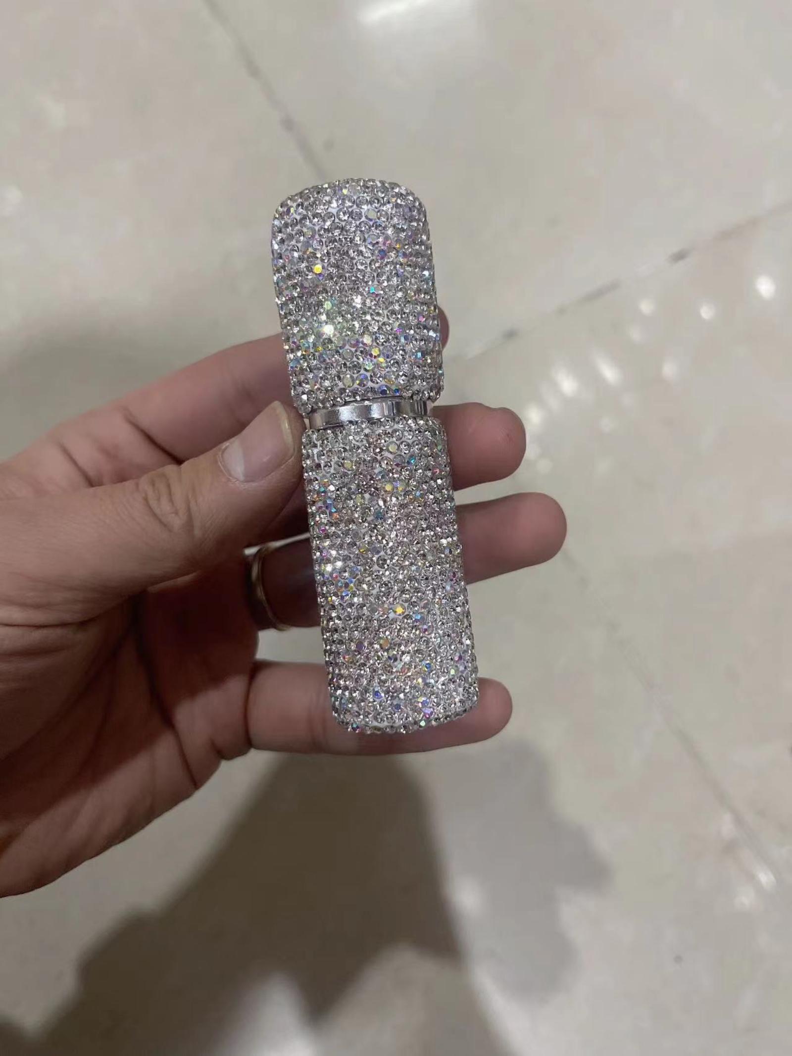 

Хрустальный флакон для духов с бриллиантами, 10 мл, пробный размер, косметический дорожный флакон-спрей One Size белый