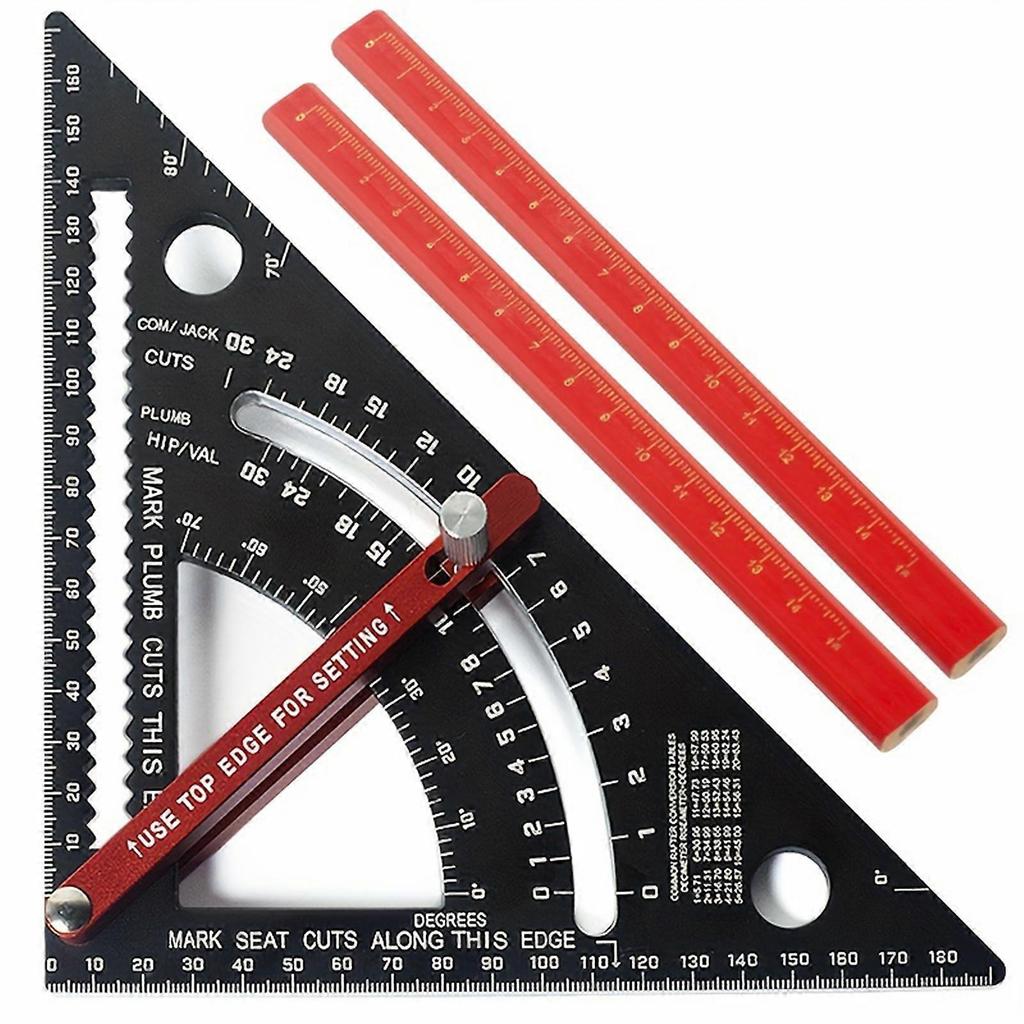 7-Inch Aluminum Alloy Triangle Ruler Multi-Angle Carpenter Woodworking Layout Metric Measurement Tools