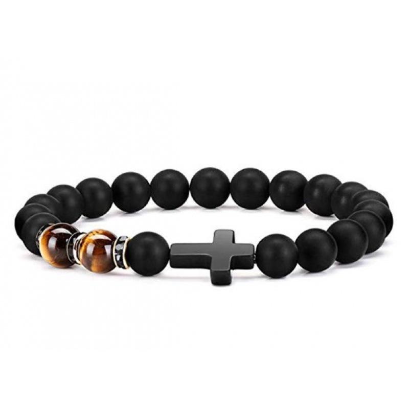 8mm Pink Zebra Stone Bead Bracelet with Gift Card: Perfect Holiday Friendship & Love Gift for Men & Women