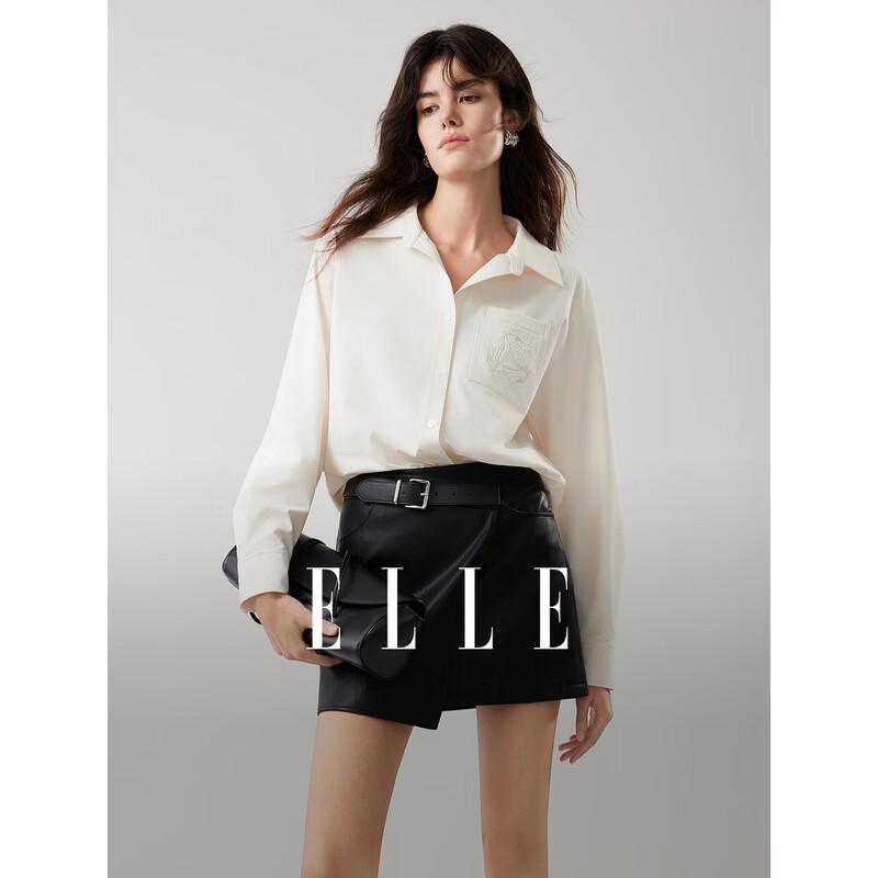 ELLE French Lapel Design Shirt M
