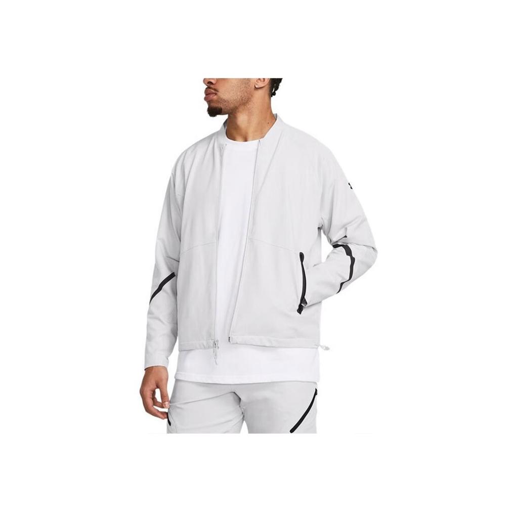 Under Armour Unstoppable Color Block Zip Training Flight Jacket Men Jacket Gray 1377170-014