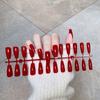 24pcs/set DIY Quick Nails Solid Color Glossy Long Ballet False Nails Multicolor Strips Finished Wear Nail Art