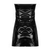 Sexy Faux Leather Minidress Bodystockings Babydoll Lingerie Sets Underwear Bodysuits
