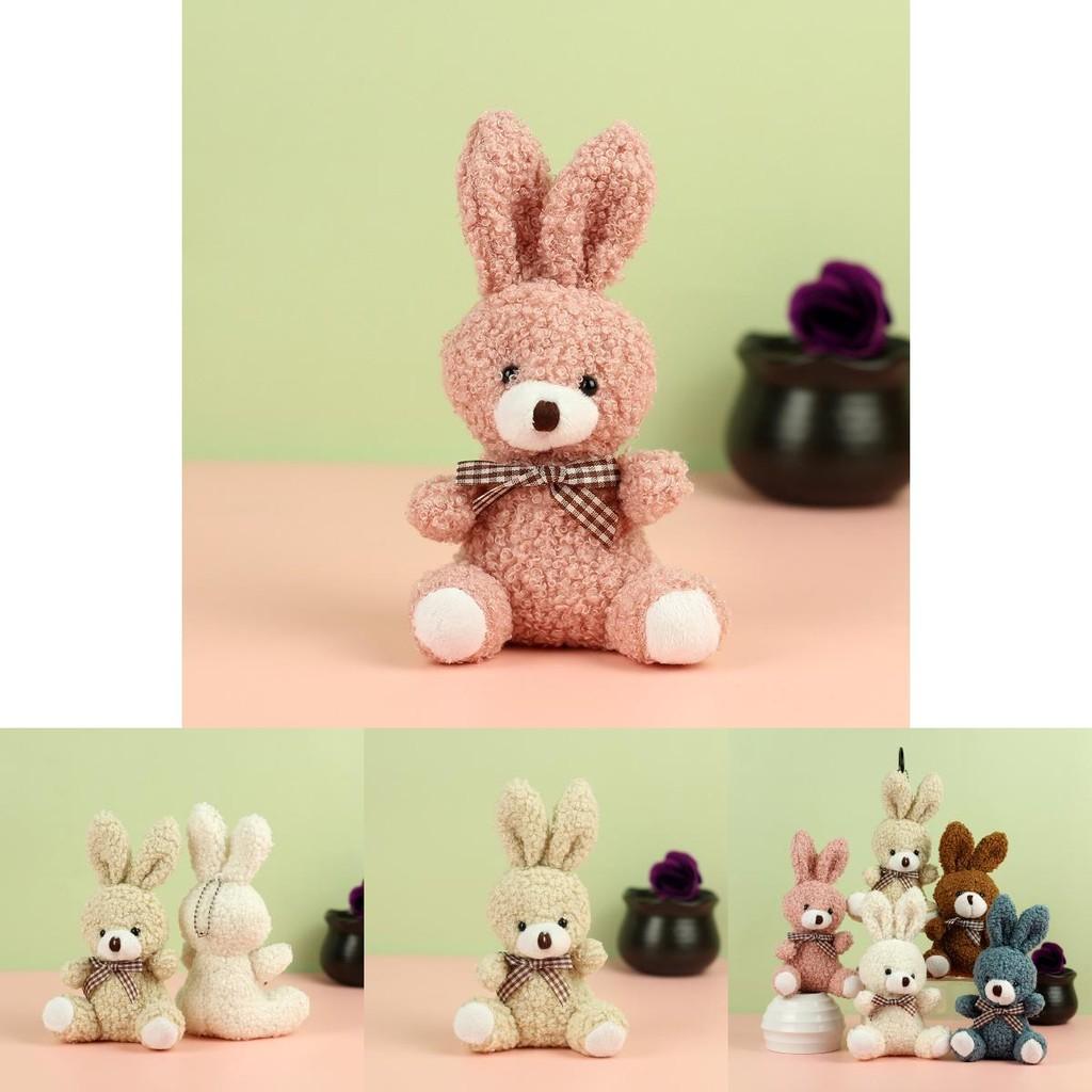 Cute Plush Rabbit Figurine With Bow Tie Adorable Soft Toy Ideal For Kids And Collectors