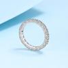925 Sterling Silver Full Circle Moissanite Ring for Women - Luxury PT950 Gold-Plated Band