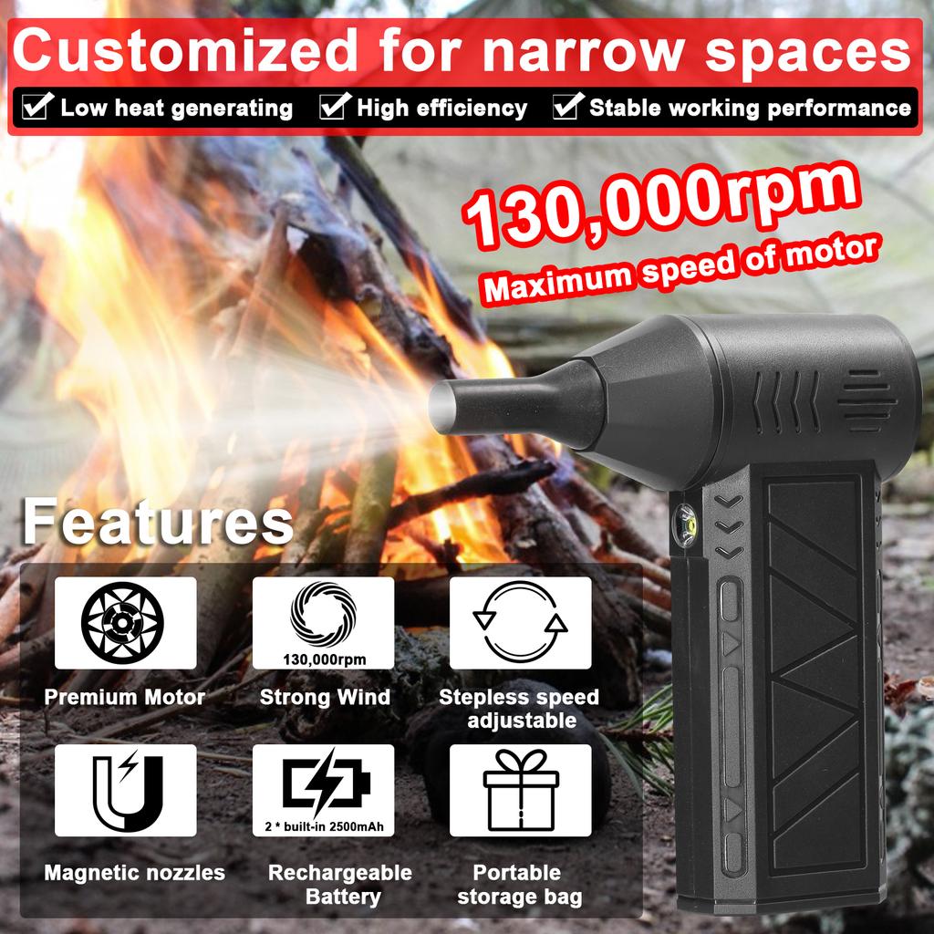 Ruční vzduchový turboventilátor 130 000 ot./min Lithiový násilný ventilátor Přenosná myčka aut multifunkční