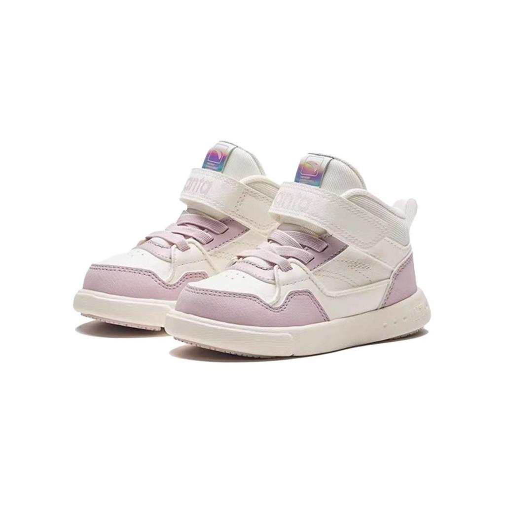 Anta Kids Velcro Non-Slip Shock Absorbing High-Top Walking Shoes Baby Shoes White Pink A322410007-1