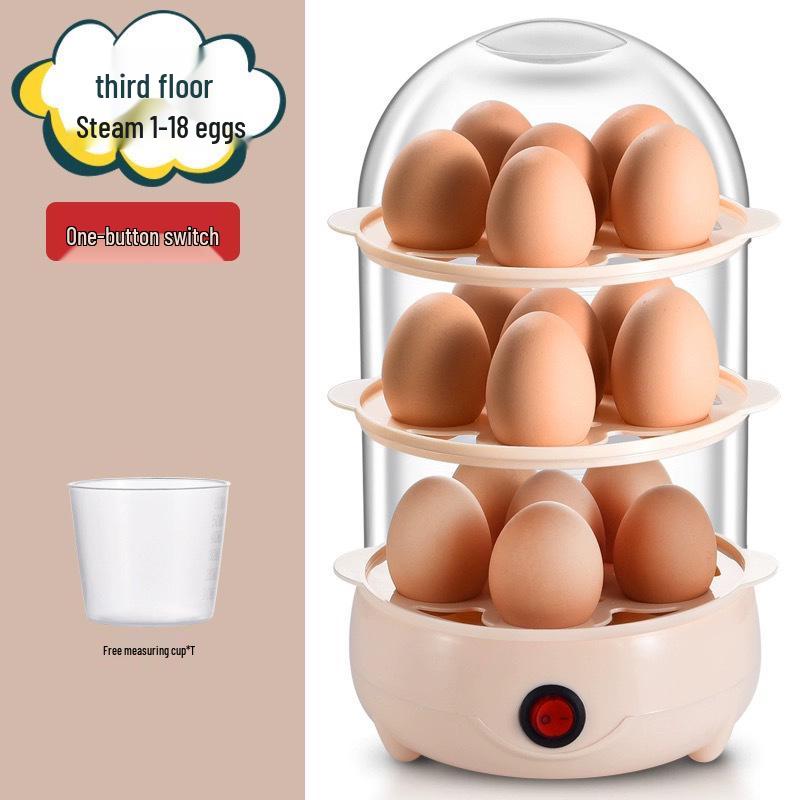 Multi-Function Egg Cooker: Steamed Egg, Anti-Dry Burning, Auto Power Off, Perfect for Breakfast