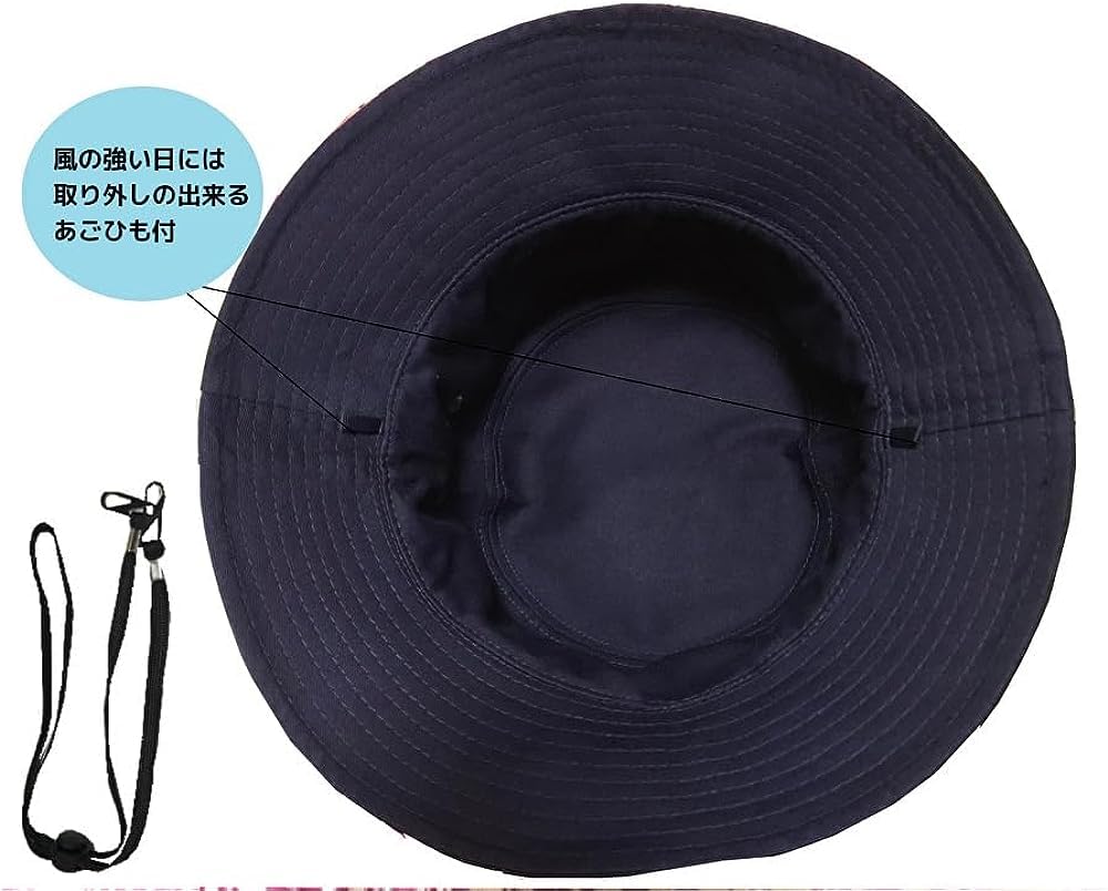 Store og mellomstore vendbare bøttehatter med avtakbar hakestropp svart og marineblå med hake [JUNNY] tilgjengelig. (XL, stropp)