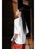 Women’s Retro Chinese Style Short Sleeve Stand Collar Shirt with Frog Button, Loose Ramie Sand-Washed T-shirt – 2024 Spring/Summer Collection