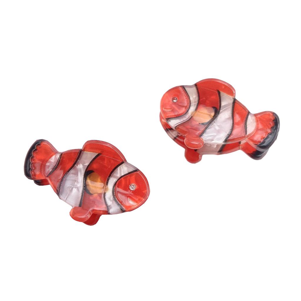2 ks/sada Personalizované zvířecí sponky do vlasů Acetátové zvířecí sponky do vlasů Kreslená ryba Mini drápek do vlasů Doplňky do vlasů Mušle Dívky