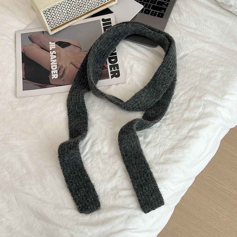 Imitation Wool Women's Long Scarf Narrow Design Decorative Neckerchief Imitation Cashmere Scarf Knitted Skinny Scarf Streetwear
