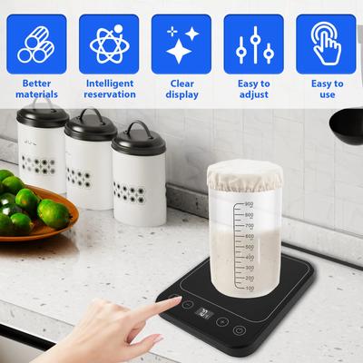 Calentador de masa madre PC con control de temperatura, termostato para fermentación de masa, función de reserva, tapete calentador de masa madre para el hogar.