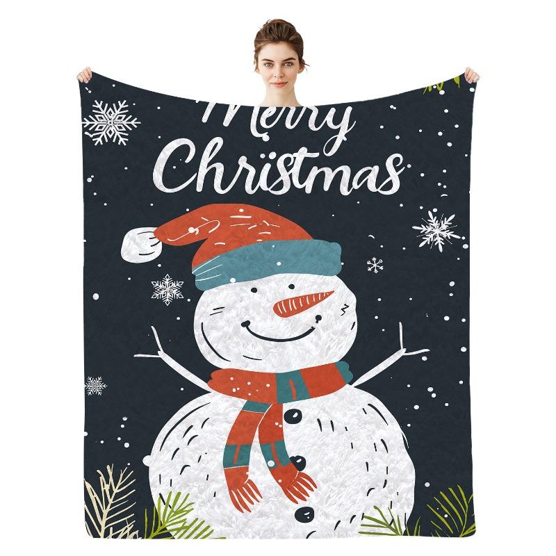 Christmas Series digitalprinted polyester Bedroom velvet flannel soft sofa cover blanket Fleece soft sofa cover blankets