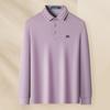 MONTAGUT Men's Mulberry Silk Blend Brushed Polo Shirt