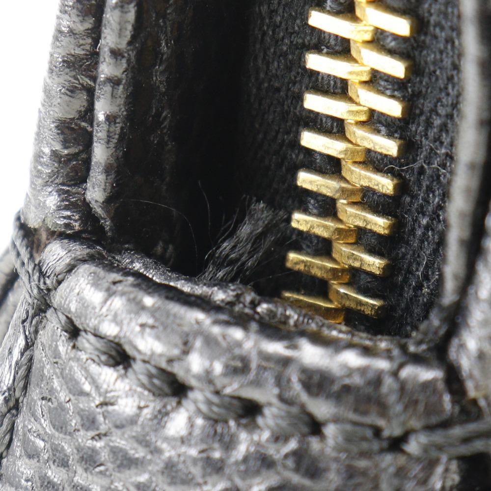 CHANEL logo Handbag black Caviar skin Women Used