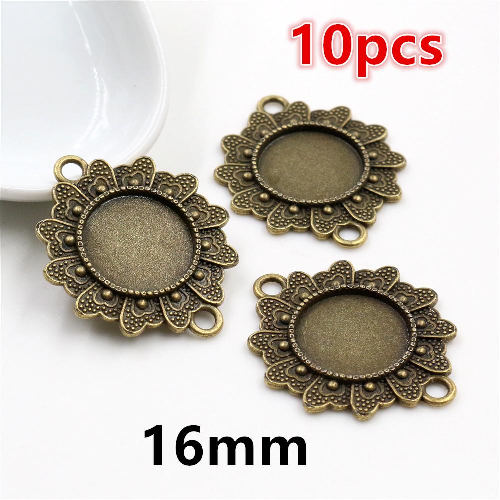 5-15pcs 16mm 18mm Inner Size Pendant Cabochon Blank Base Setting Bezel Tray DIY Jewelry Making Accessories for Necklace Keychain