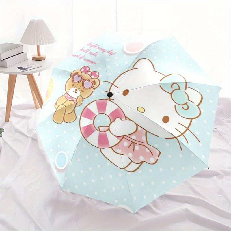 1pc Hello Kitty Summer Adventure Umbrella with Plastic Handle,Suitable for All Seasons Home Travel Outdoor UmbrellaSanlio613