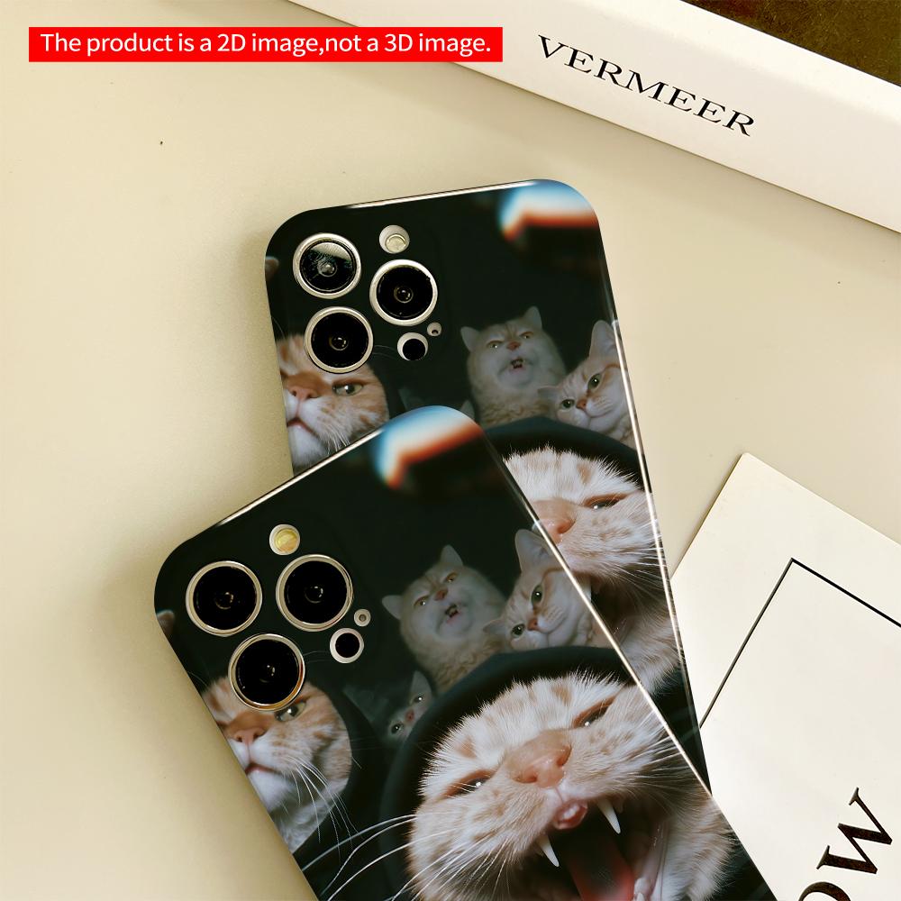 Ginger Cat in Hoodie, Yawning with Fangs All inclusive film hard phone case, compatible with iPhone 18 Pro Max 17 16 15 14 13 12 11