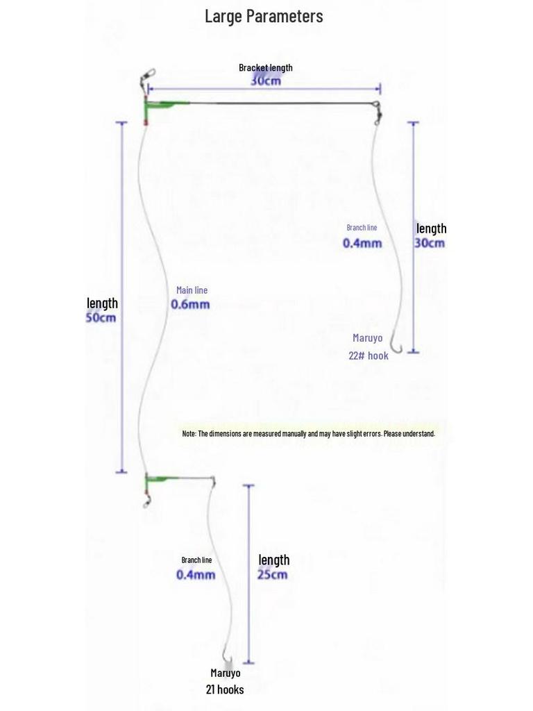 White Sea Bass Fishing Rig with Multiple Hooks for Bottom and Ground Fishing