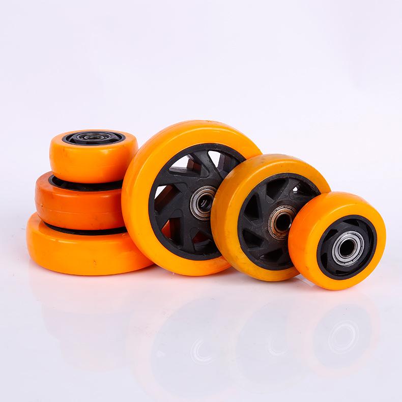 In-Stock Yellow Polyurethane Swivel Casters with Brakes - 3-inch, 4-inch, 5-inch Wear-Resistant Light-Duty Wheels