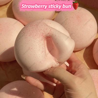 Truskawkowy wilgotny chleb powoli rosnący bułka squishy zabawki miękka sensoryczna zabawka fidget do łagodzenia stresu lęku ADHD prezent dla dzieci dorosłych