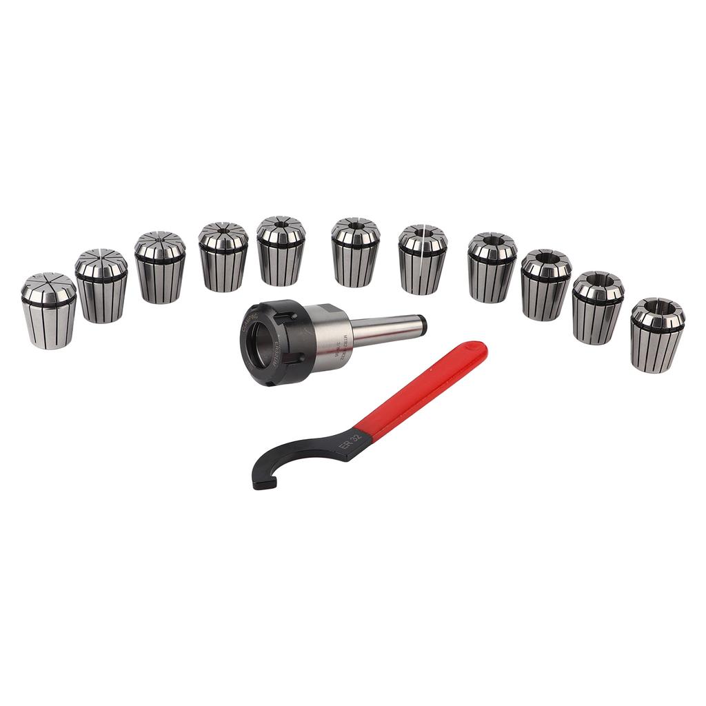 Precision ER32 Collet Chuck Set   MT2 Shank Handle Holder   Spanner for Milling Machine with Box
