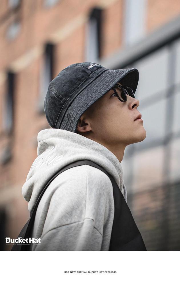 MRA Men's Japanese Stone-Washed Distressed Fisherman Hat for Large Heads - Enhances Face Slimness, Sun Protective Bucket Hat