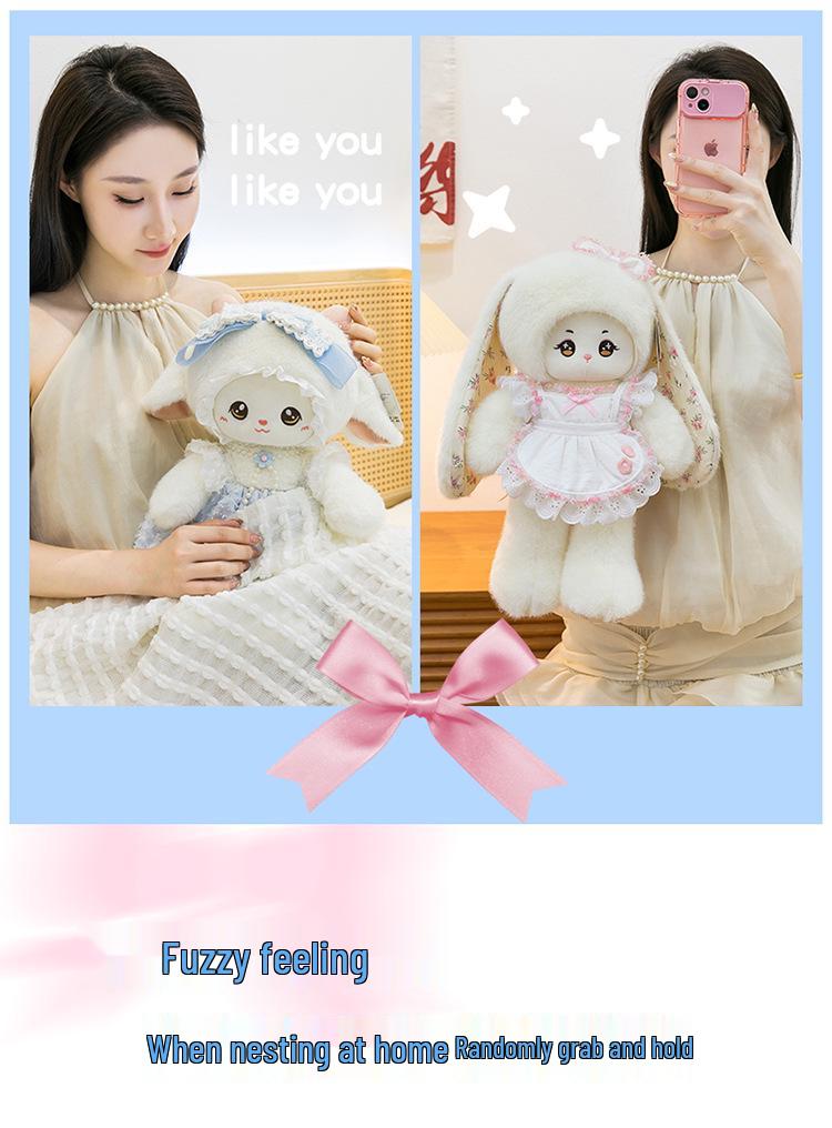 Nina's Cute Sheep & Rabbit Plush Doll: Long-Eared Children's Companion & Pillow Gift