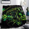 1PC Alien Print Flannel Blanket, High Quality All Seasons, Home Decor, Warmth and Comfort, Perfect for Christmas Gifts
