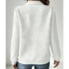 Casual Women S Loose Fit Long Sleeve Half Zip Polo Neck Solid Color Sweatshirt