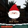 Christmas Santa Claus Window Cling Sticker - Mall Decor Scene, Static Glass Sticker for Door and Window
