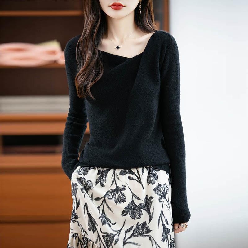 Women Sweater 100% Wool MODERN NEW SAGA Knit Pullover Thick Winter Jumpers Female Knit Tops
