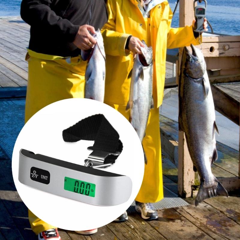 50kg/110lb Luggage Scale Backlit LCD Display Electronic Digital Hanging Baggage Scale Suitcase Weight Scale Portable