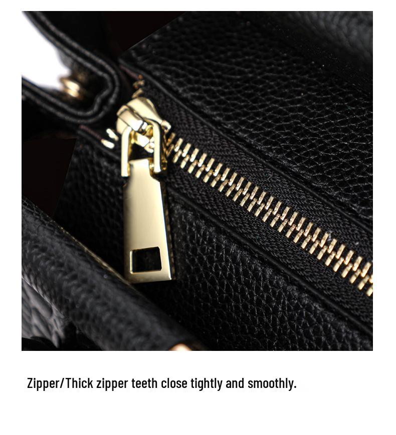 2025 Luxury Women's Genuine Leather Handbag, High-Capacity Stone Pattern Design