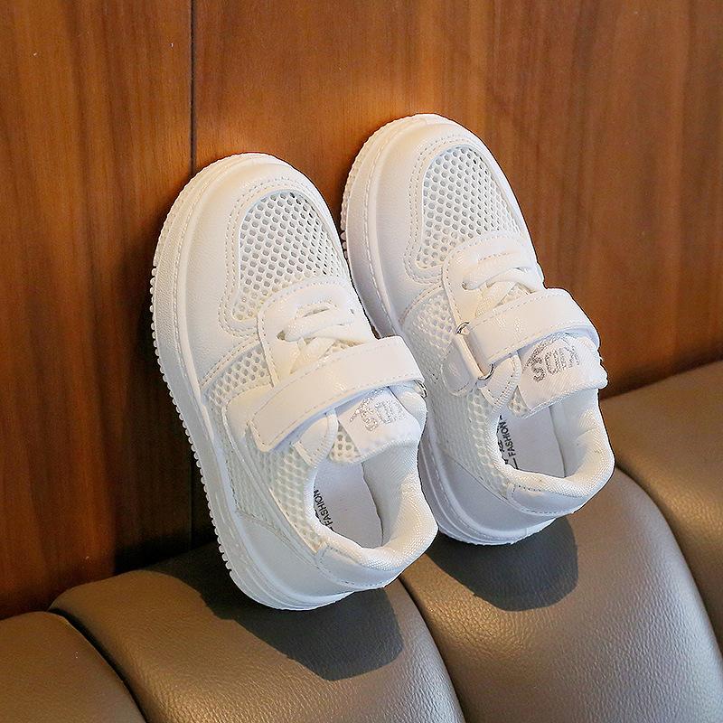 Children's White Shoes, Summer Sports Shoes for Boys and Girls, Breathable Casual Mesh Panel Shoes, Baby Shoes