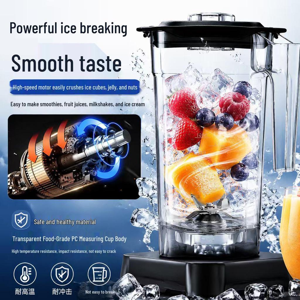 Commercial Soundproof Smoothie Maker and Ice Crusher Blender with Cover