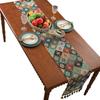 Imanqi Yun Retro Colorful Jacquard Diamond Geometric Tassel Table Runner