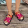 New Large Size Word with Slippers Women's Simple Summer Versatile Outer Wear Non-slip Velcro Soft Bottom Cool