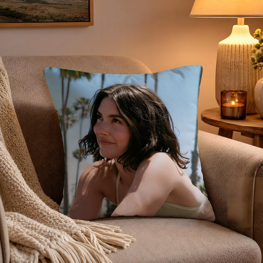Hot Singer GGracie Abrams Pillow Case Soft Plush Cushion Cover Double Print and Invisible Zipper for Sofa Home Car Use