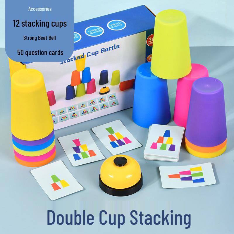 Children's Educational Stacking Cups & Cards Set for Early Learning and Speed Training