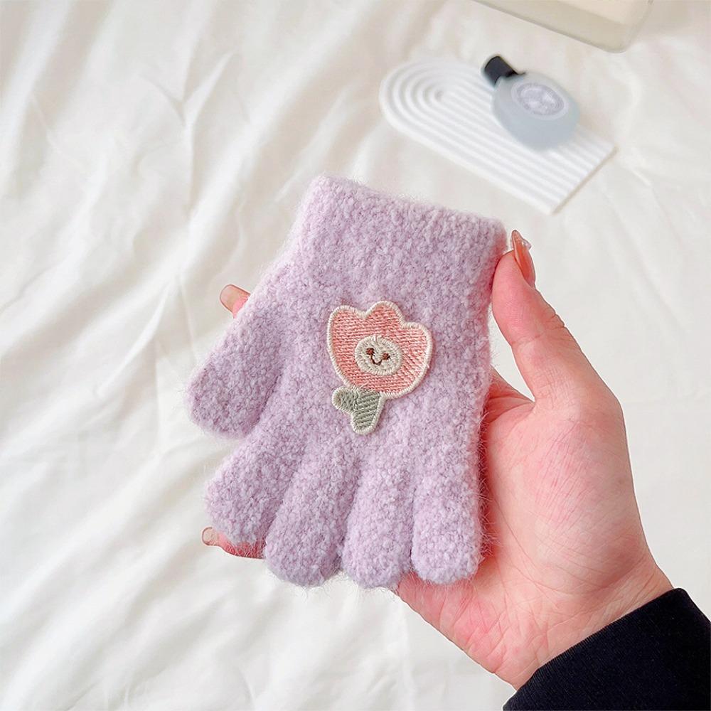 Thicken Velvet Full Finger Mittens Elastic Warm Mittens Children Baby Gloves  For 1-3 Years Old