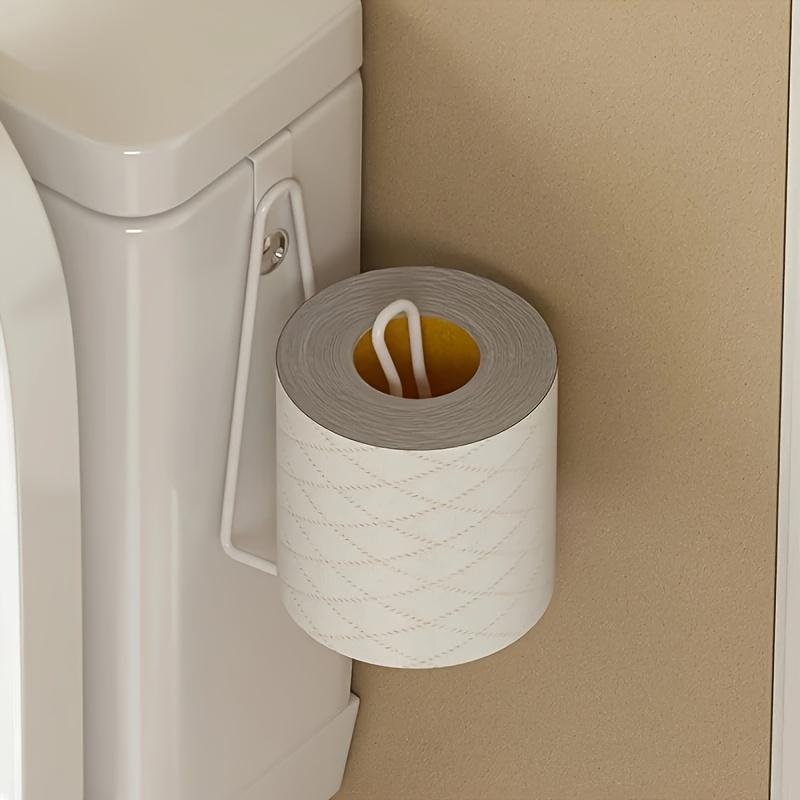 Non Drilling Wall Mounted Bathroom Toilet Paper Holder, Kitchen Tissue Holder Bathroom Storage Rack Space Saving Bracket Bathroom Accessories
