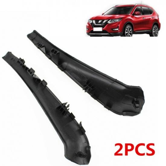 

For Nissan Rogue 14-20 Pair Front Wiper Side Cowl Extension Trim Cover Black ABS