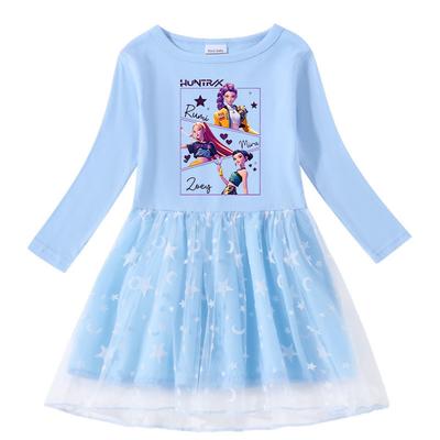 Girls Kpop Mira Zoey Rumi Hunters Printed Breathable Mesh Dress