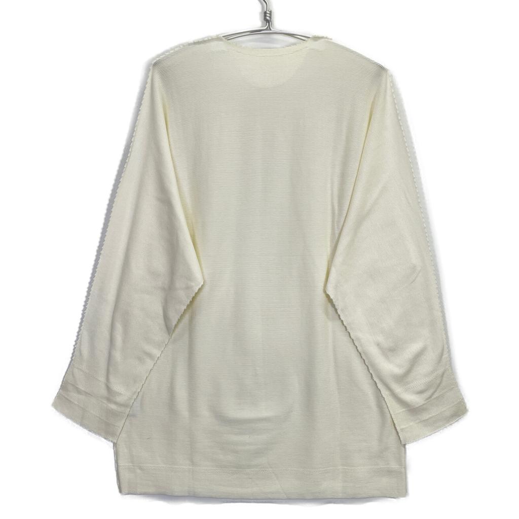 ISSEIMIYAKE A.POC AT11KK414 White Cotton X Nylon Long Sleeve Design Knit Pullover Tops 3 whiteUsed