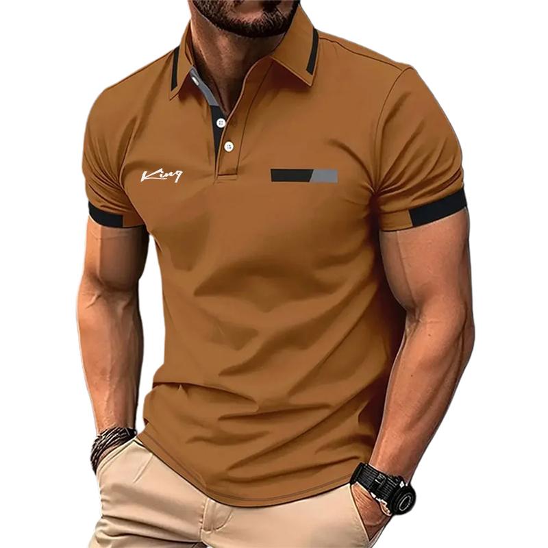 Men's sport lapel golf shirt casual polo shirt